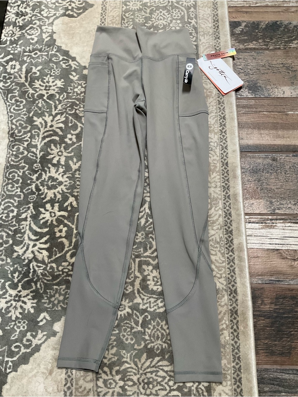 Gottex Taupe High-Waist Performance Leggings with Side Pockets XS